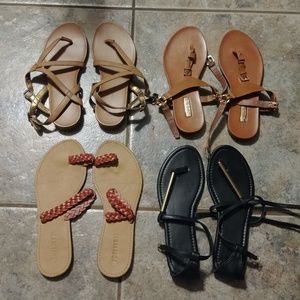 4 pairs of sandals
